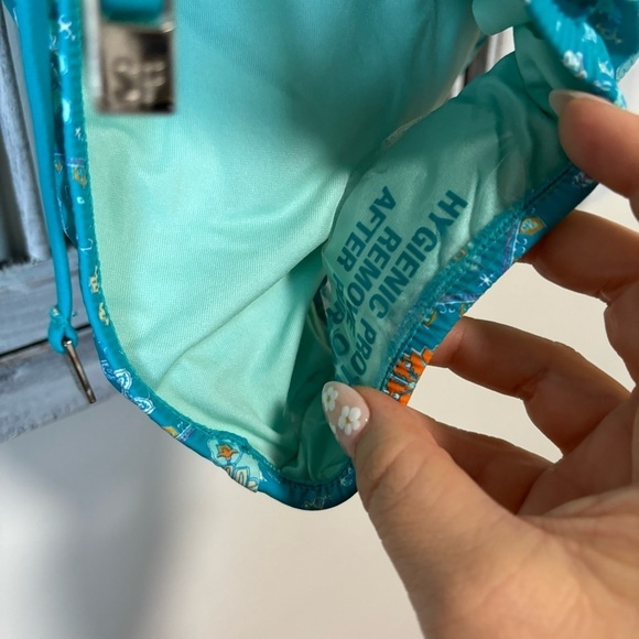 NWOT Seafolly Inka Gypsy Bandeau Maillot One Piece Swimsuit Eden Blue - Picture 11 of 12